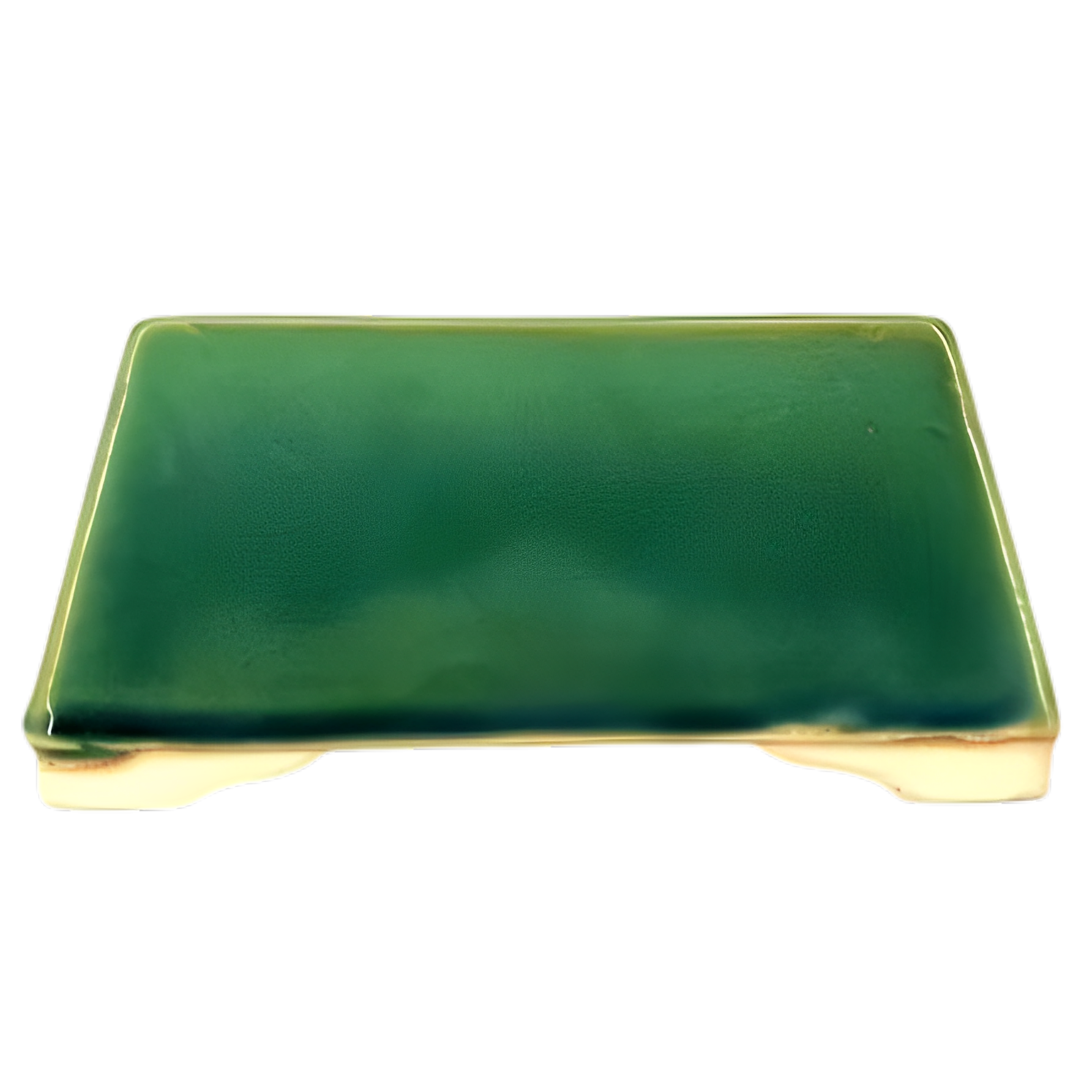 Tiesto Esmaltado Cuadrado Verde 13 x 13 x 8 cm