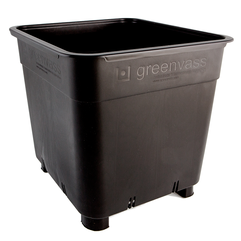 Maceta Greenvass Cuadrada Negra con Soporte