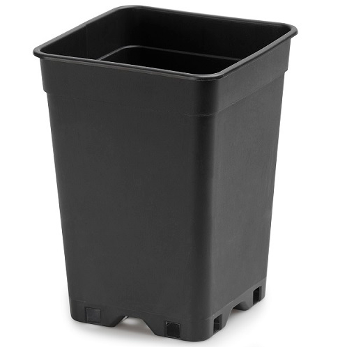 Maceta Cuadrada Reforzada Inundación Negra Auto 18L (Pack 50Und)