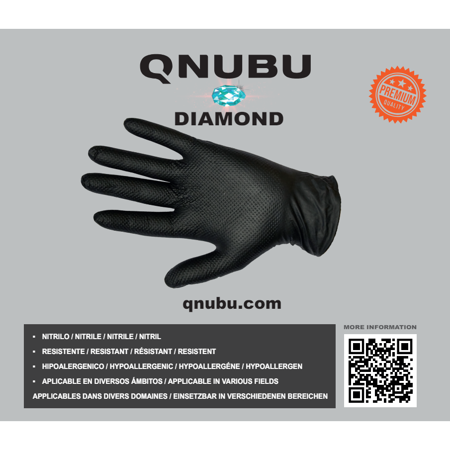Guantes de nitrilo profesionales Qnubu Diamond (200 Uds.) - Qnubu